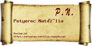 Petyerec Natália névjegykártya